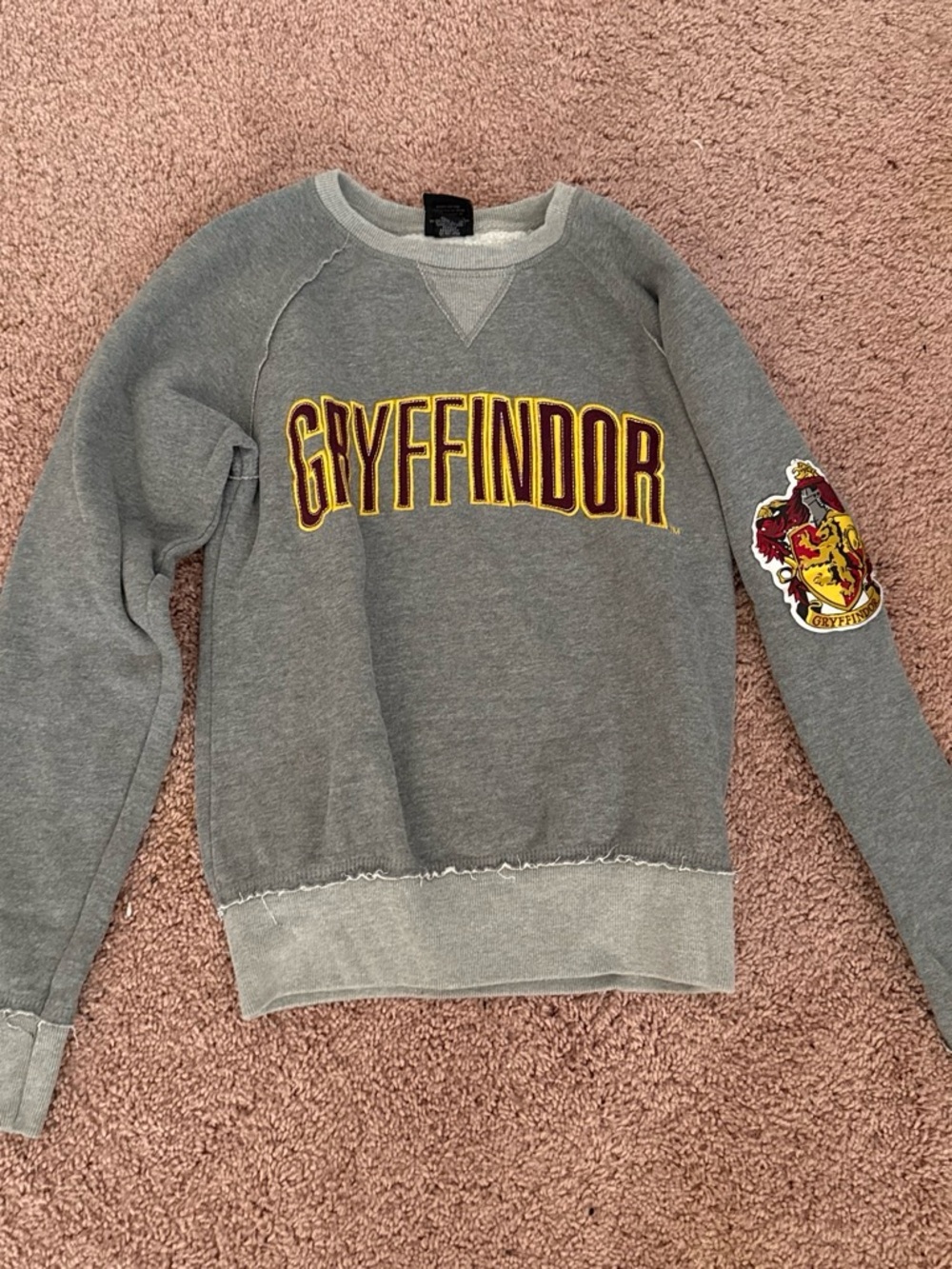 Gryffindor Crewneck Sweatshirt in Heather Gray with Maroon/Gold Logo